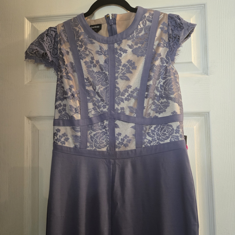 💐cute Spring Outfit, Bebe Periwinkle Lace Pantsuit Size Large